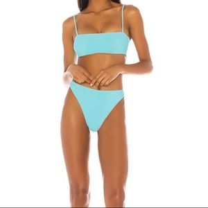 SAME SWIMWEAR Caribbean Blue Ribbed Bikini